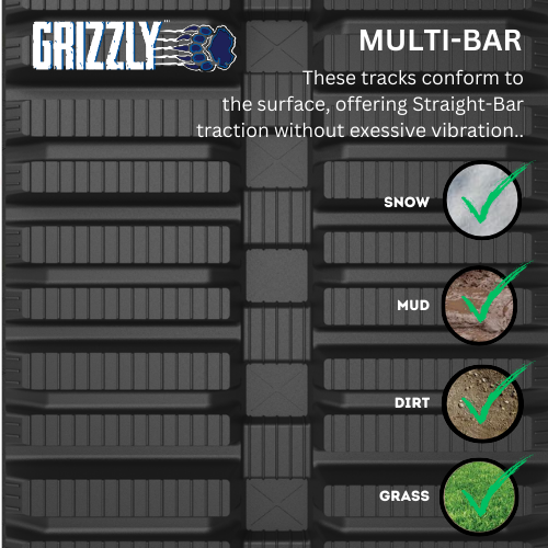 Rubber Tracks Warehouse Bobcat Rubber Track Bobcat T870 Rubber Track 450x86x58 ( 18" ) Multi Bar Pattern